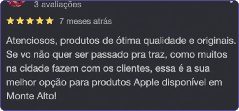 Feedback real de cliente da Sampaio Imports 4
